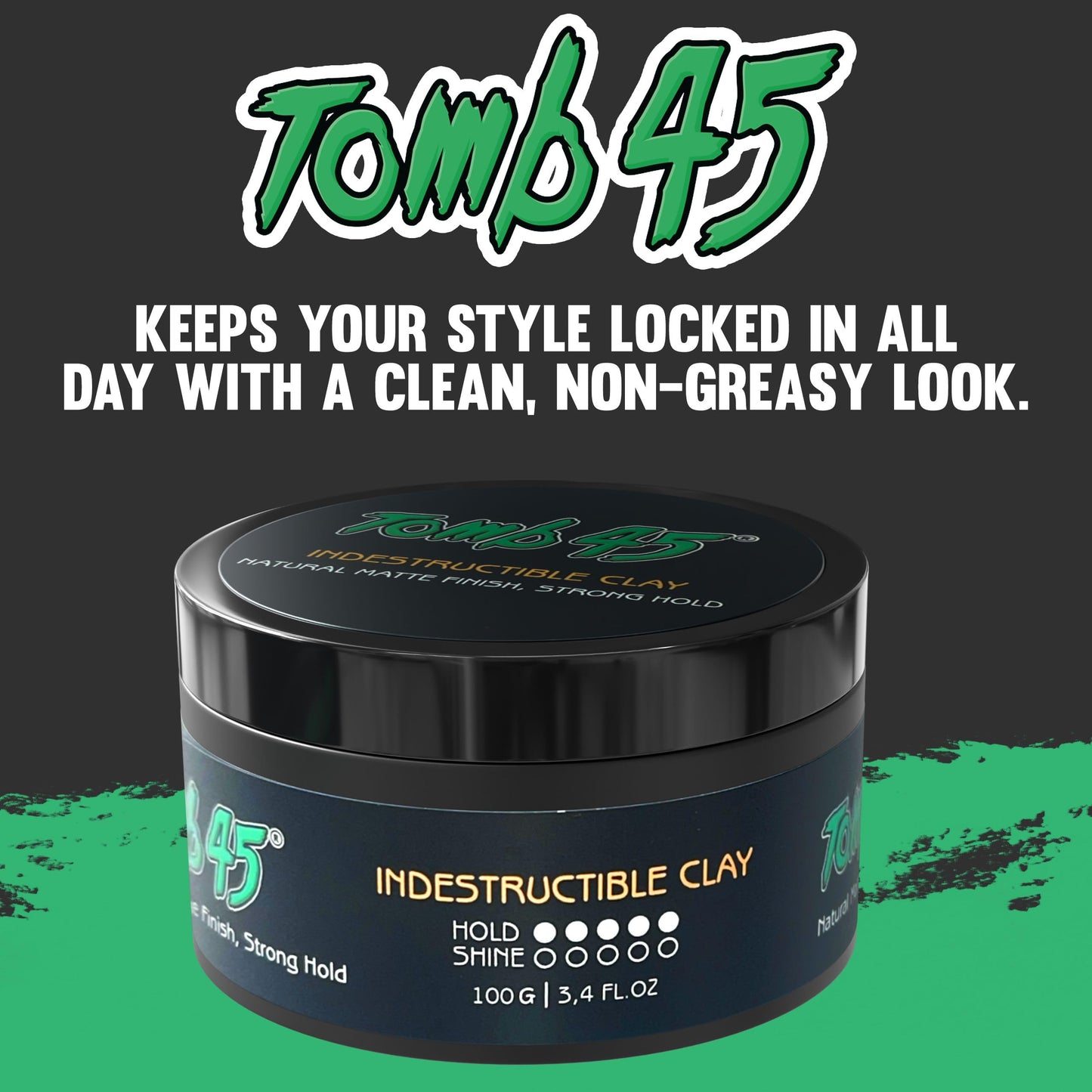 Tomb45 Indestructible Hair Clay, High Strong Hold with Matte Finish Hair Styling Product