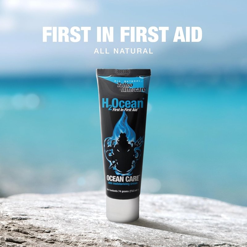 H2Ocean Tattoo Aftercare Lotion - Water-Based Sea Salt Moisturizing Cream | Fragrance-Free, Vegan | 2.5 oz (Pack of 2)