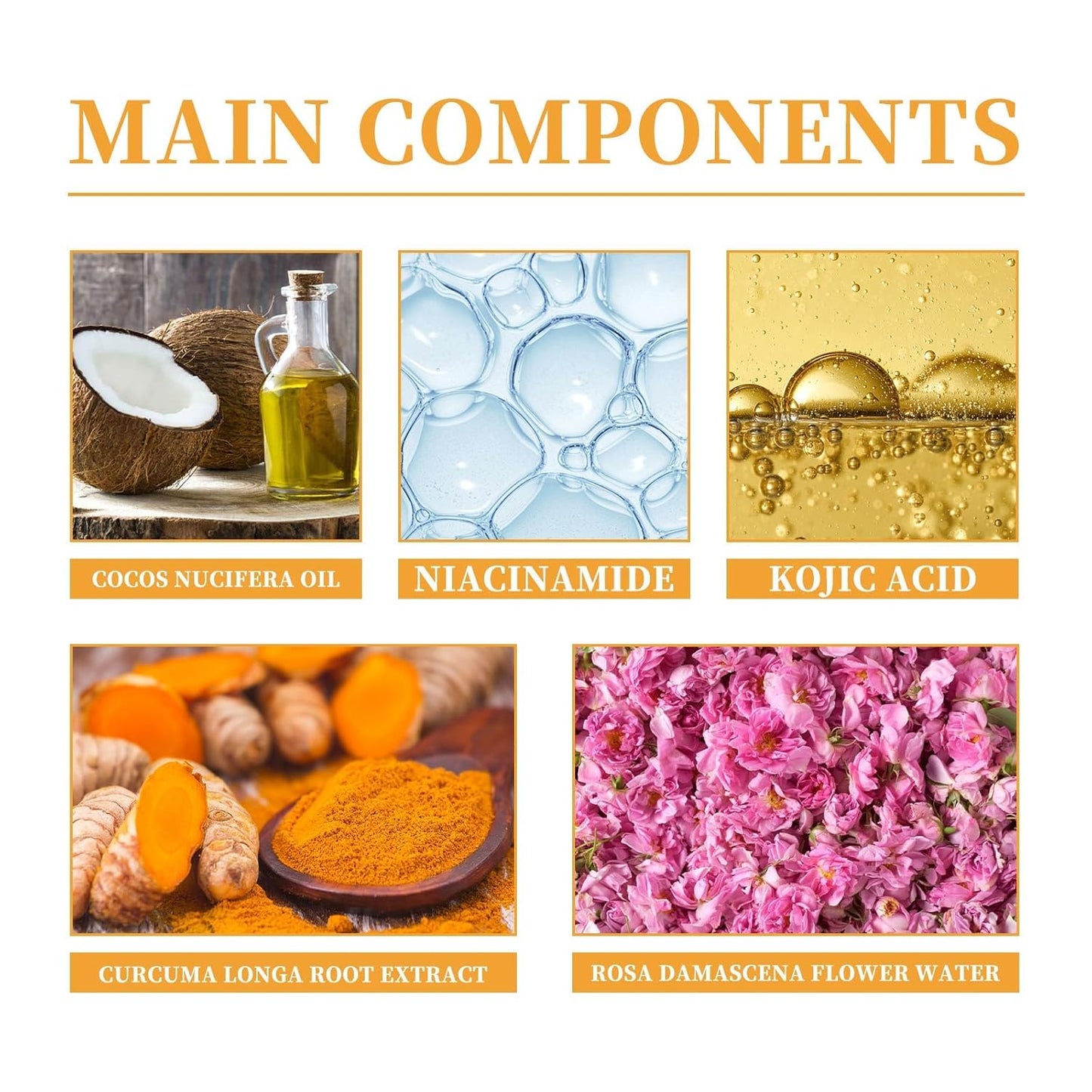 Turmeric Facial Care Set - Kojic Soap Bar, Cleansing Wash & Facial Pads | 3-Piece Skincare Trio
