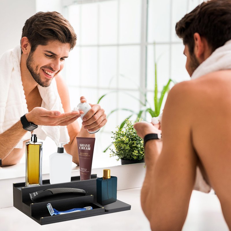 Cologne Organizer for Men - 3-Tier Solid Wood Cologne Stand with Hidden Compartments, Multi-Purpose Perfume Organizer and Display Shelf for Organizing Accessories, Ideal Gift for Men, Anniversary Gift