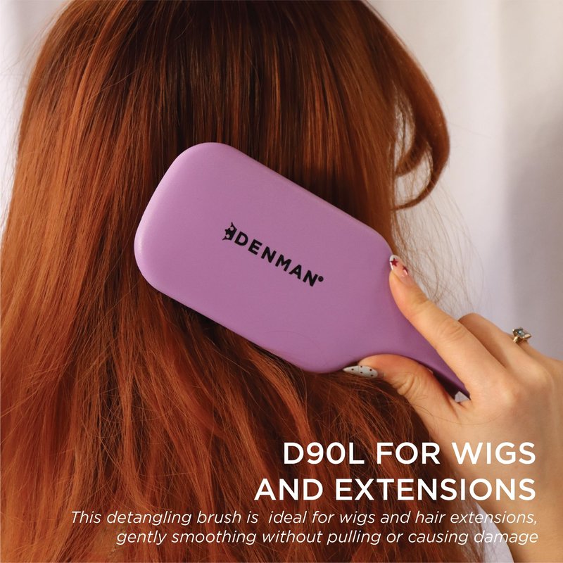 Denman Tangle Tamer Ultra (Violet) Detangling Paddle Brush For Curly Hair And Black Natural Hair - use with both Wet & Dry Hair, D90L