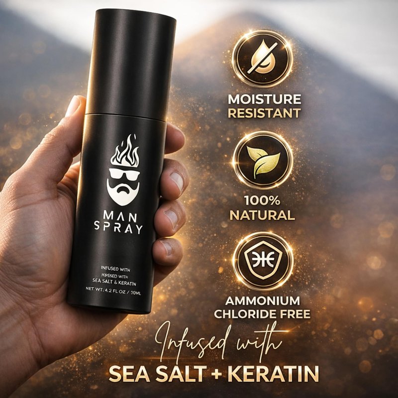 Hair Thickening Fibers (Black), Hair Fiber Locking Spray + Applicator Fiber Pump to create Natural looking Fuller Hair and Beard | Man Card Included | Hair Set by the THE MAN KIT