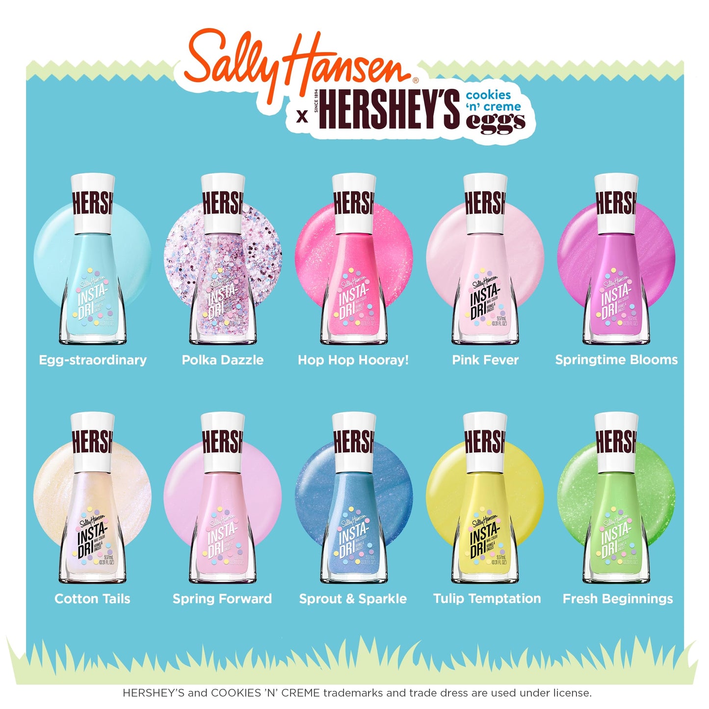 Sally Hansen Insta-Dri Hershey's Cookies 'n' Creme Eggs Nail Polish | Quick Dry, Long Lasting, Streak-Free Shine | Semi-Opaque, Glossy | 780 Springtime Blooms | Purple Pink Nail Color