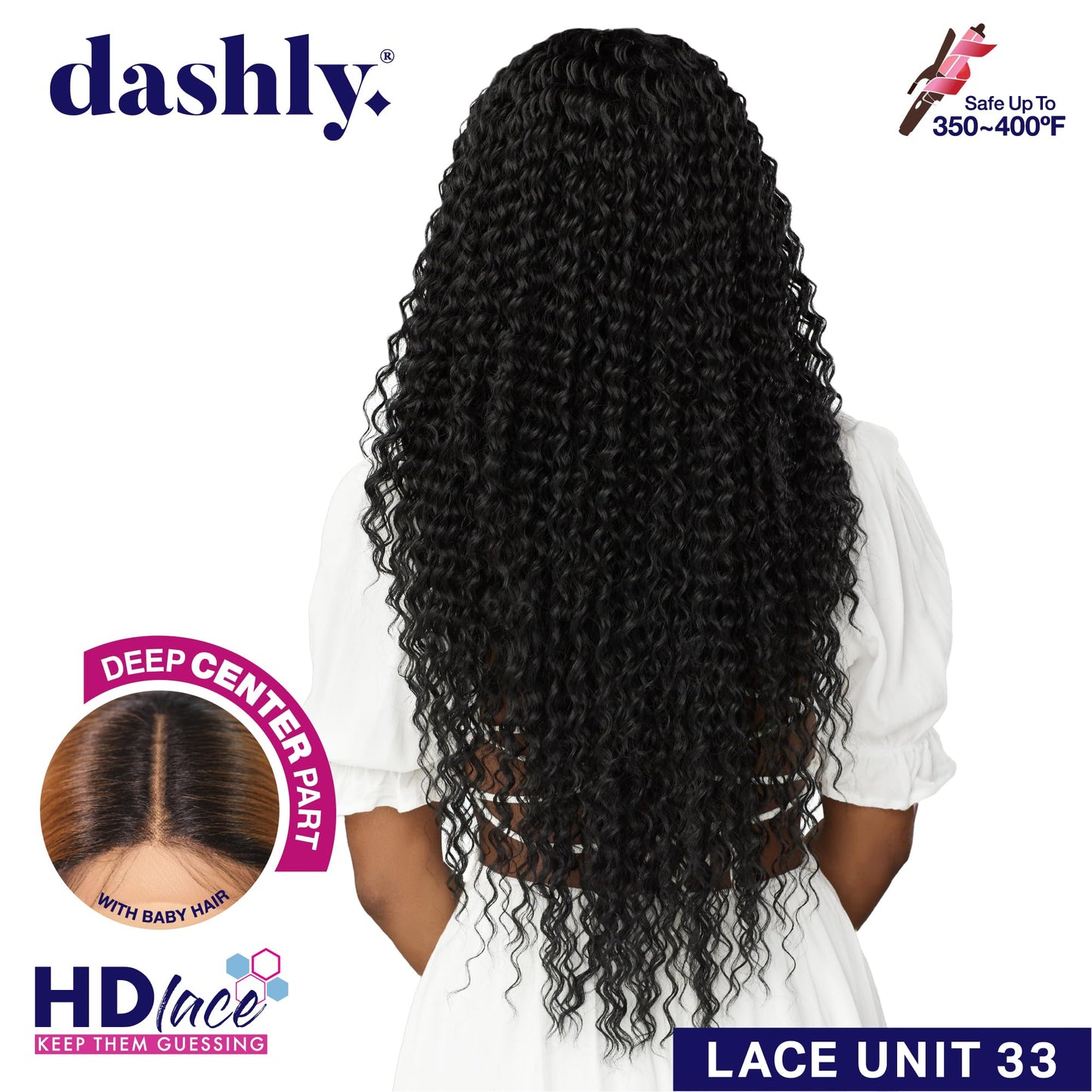 Sensationnel Dashly Wig - Unit 33 Non Lace Cap Ready to Wear Ear to Ear Lacepart Synthetic (1 JETBLACK)