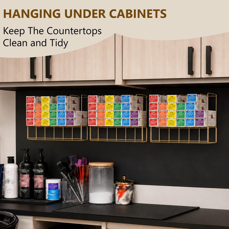 Meudid Hair Color Organizer for Salon - 2 PCS Metal Hair dye Tube Racks Storage Wall Mounted Cabinet Available