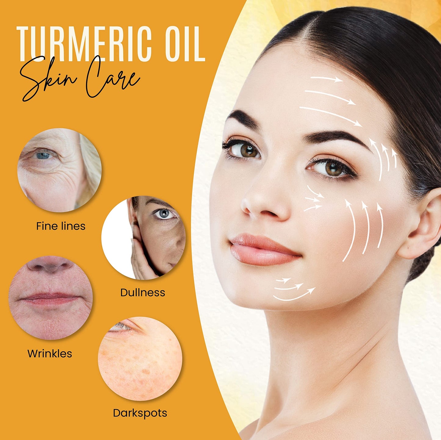 DERMAXGEN Organic Turmeric Oil for Skin Lightening - Turmeric Face Oil for Dark Spots, Anti-Aging & Hydrating Dry Skin - Glow Moisturizer for Face, Neck & Eyes (4 FL OZ / 60 ML)