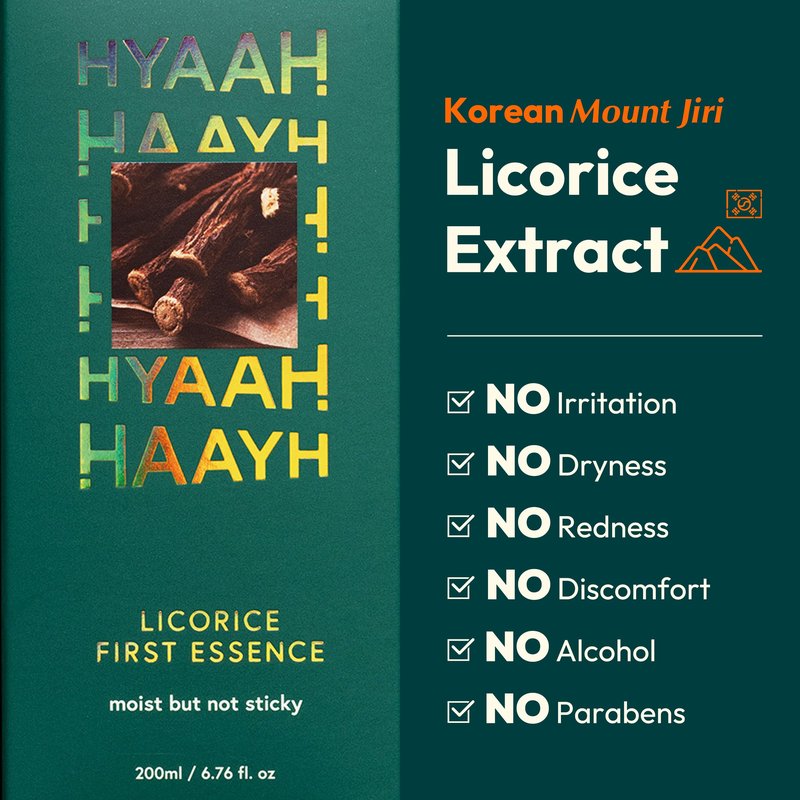Hyaah Licorice First Essence – Soothing & Hydrating Facial Essence with Korean Licorice Root, Hyaluronic Acid & Allantoin, Lightweight Texture, Alcohol-Free, Korean Skincare