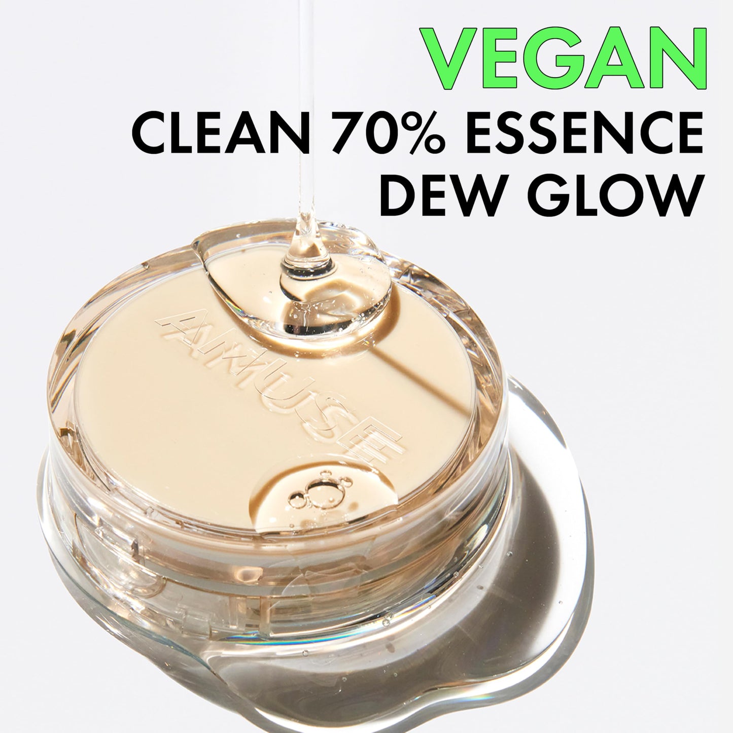 AMUSE SEOUL Dew Jelly Vegan Cushion Foundation Refill (02 NUDE REFILL) - Full Coverage, Dewy Glow Finish, Lightweight, Long Lasting, Firming Texture, All Skin Types, Vegan, Korean Makeup