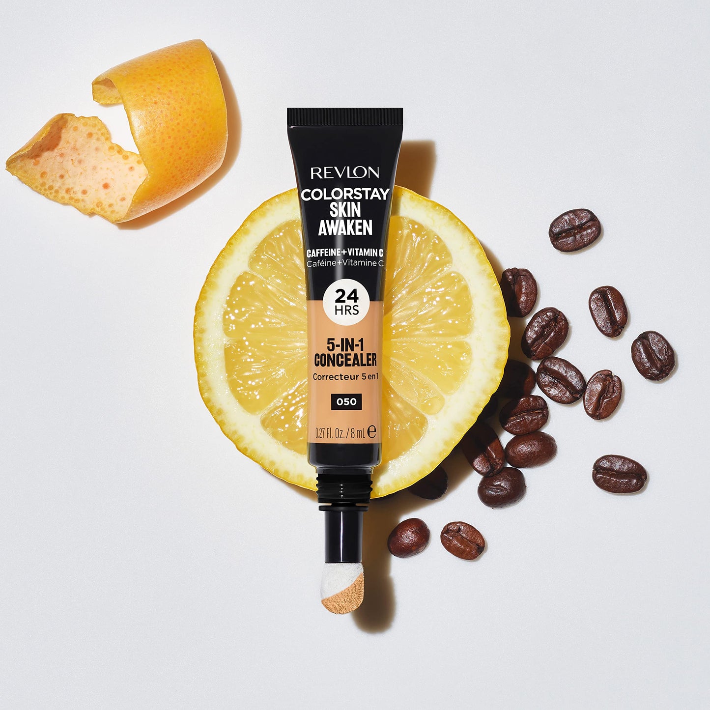 Revlon ColorStay Skin Awaken 5-in-1 Concealer, Lightweight, Creamy Longlasting Face Makeup with Caffeine & Vitamin C, For Imperfections, Dark Circles & Redness, 015 Light, 0.27 Fl Oz