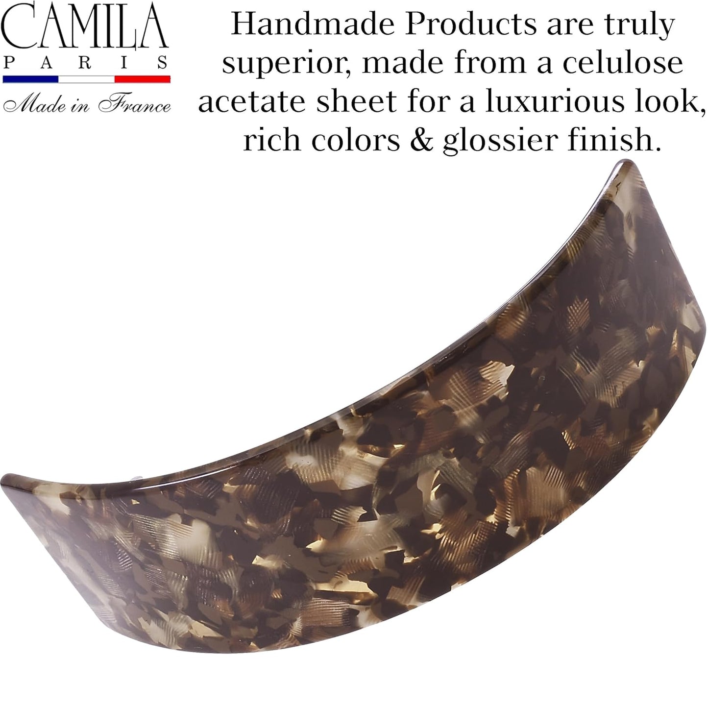 French Hair Barrette Clip - Strong Hold for Thick Curly Wavy Hair | Handmade in France