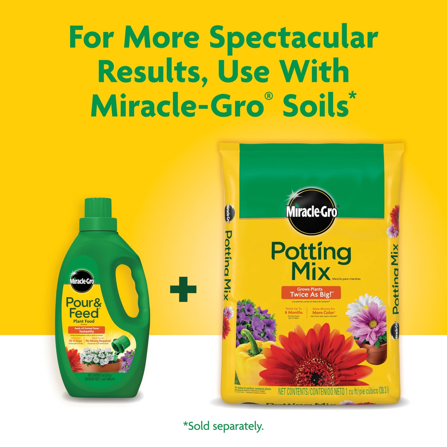 Miracle-Gro Pour & Feed Plant Food, Fertilizer Instantly Feeds Live Plants, For Outdoor & Indoor Plants in Containers, 32 oz.
