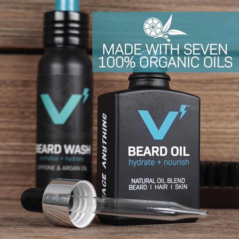 VOLT Beard Oil for Men, All-Natural Vegan Beard Care Moisturizer Formula with Essential Oils For Beards, Hair, Skin Argan & Jojoba Oil, Hydrates, Nourishes & Adds Shine, Costa Scent, 1 Oz Glass Bottle