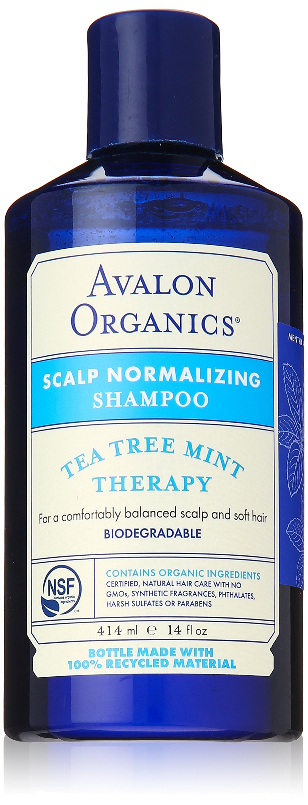 Avalon Organics Scalp Normalizing Shampoo, Tea Tree Mint Therapy 14 oz (Pack of 3)