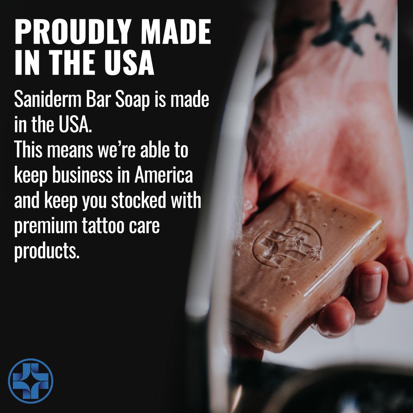 Saniderm Face & Body Bar, Cleansing Soap with Citrus Scent (3 Bars) – Hydrates and Heals Tattoos With Nourishing Sea Buckthorn Oil + Omega 7