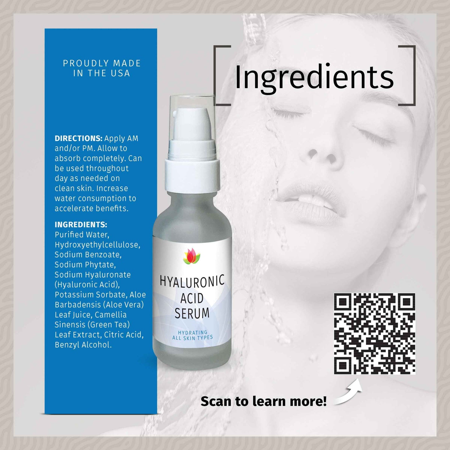 Reviva Labs Hyaluronic Acid Serum for Face and Neck - Moisturizing, Nourishing, and Hydrating Serum Acido Hialuronico - Face Serum for Women, 1 Fl Oz