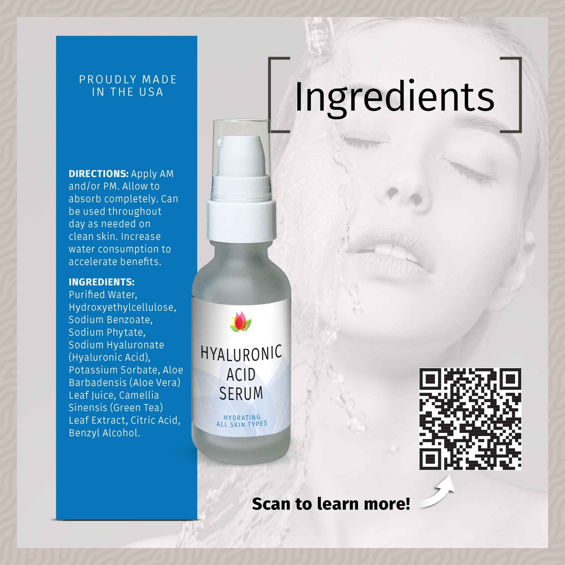 Reviva Labs Hyaluronic Acid Serum for Face and Neck - Moisturizing, Nourishing, and Hydrating Serum Acido Hialuronico - Face Serum for Women, 1 Fl Oz