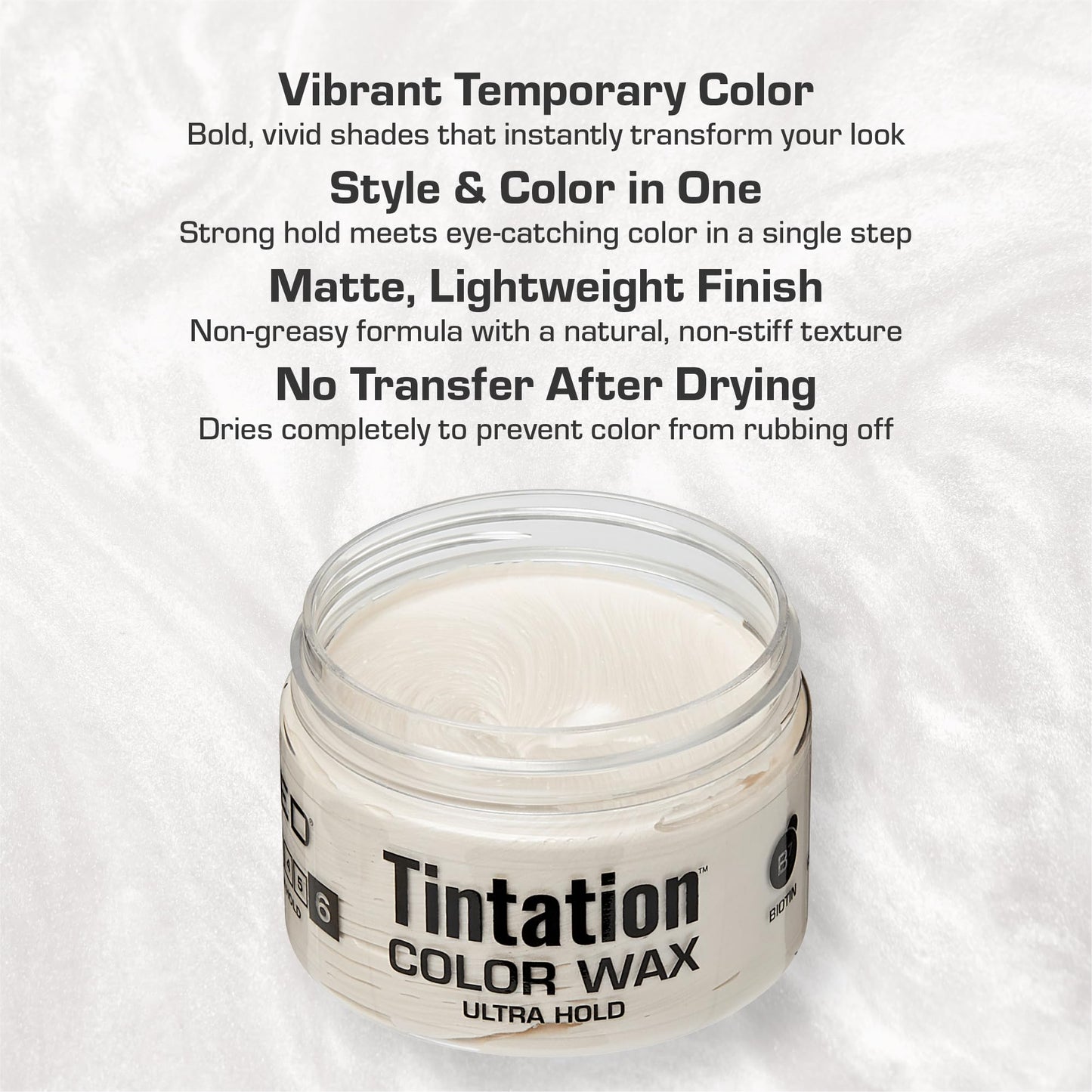 Red by Kiss Tintation Temporary Hair Color Wax – Vivid Instant Color, Ultra Hold, Water & Sweat Resistant, Curly Hair Safe, Non-Drying & Damage-Free (White)