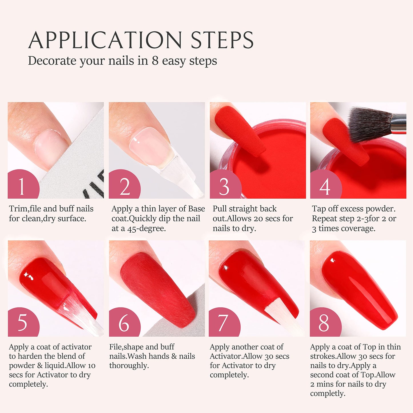 AILLSA Dip Powder Wine Red for Valentine's Day, Red Dip Powder Nail 1 Oz Burgundy Nail Dipping Powder French Nail Art for Starter Manicure Salon DIY at Home, Fall Winter Dip Powder Colors for Women