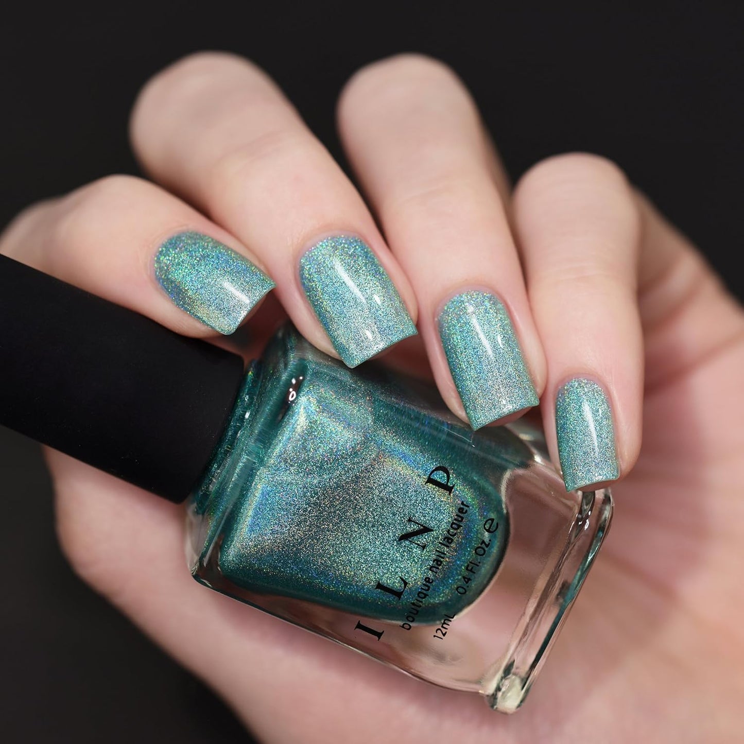 ILNP Aerial View Aquamarine Holographic Nail Polish - Chip Resistant, Long Wear, Non-Toxic, 12ml