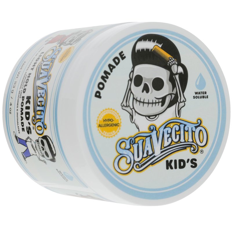 Suavecito Kid's Pomade Calming Chamomile Scent Light Hold 4 oz. - Water Based Flake Free Hair Gel - Dermatologist-Tested, Hypoallergenic Formula - Free of Sulfates, Parabens, and Phthalates