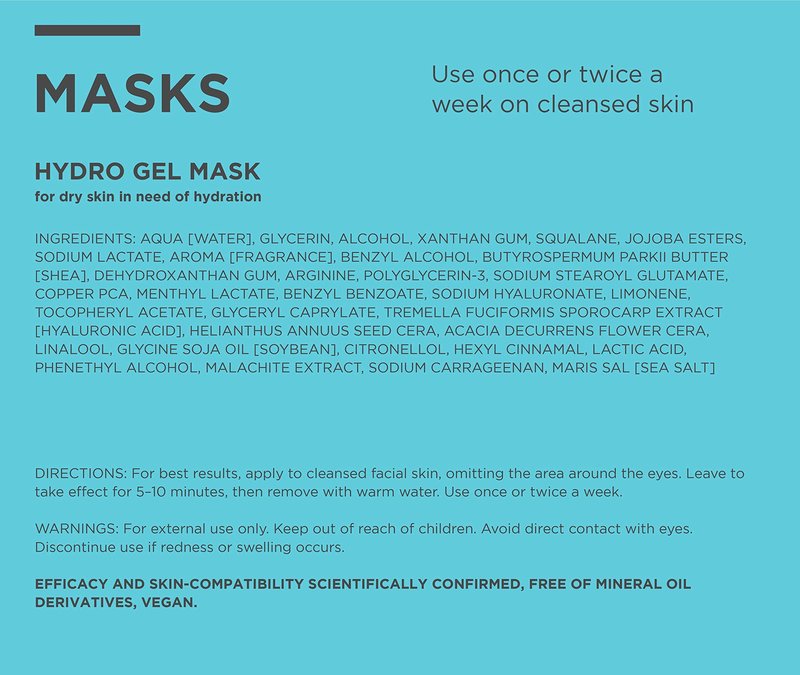 ANNEMARIE BÖRLIND – Hydro Gel Mask – Natural Moisturizing Wash Off Face Mask with Hyaluronic Acid and Red Algae Extract for Radiant and Youthfully Fresh Looking Skin– 2.5 Oz.