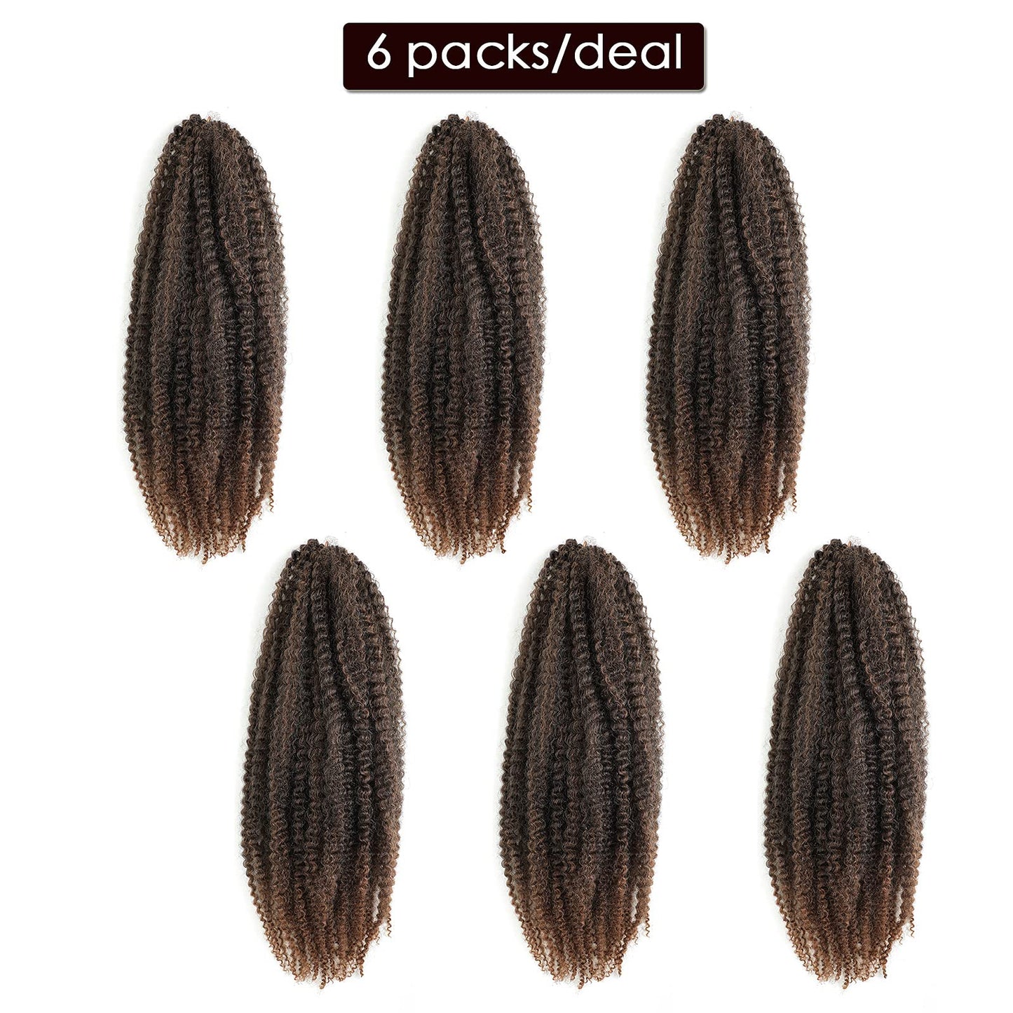 Dansama Marley Hair, 24 Inch Marley Twist Braiding Hair, 6 Packs Braiding Hair Extensions (24 Inch (Pack of 6), T30)