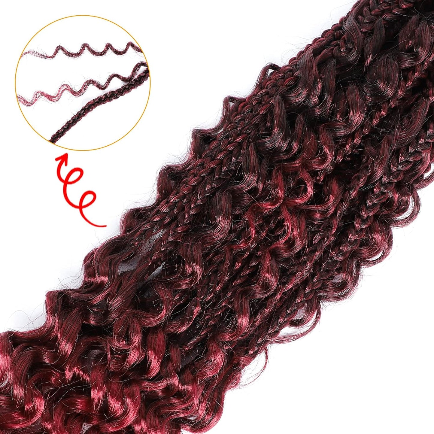 Goddess Curly Ends 22-Inch Bohomian Crochet Braids - 144 Strands Synthetic Hair Extensions | TBUG Color