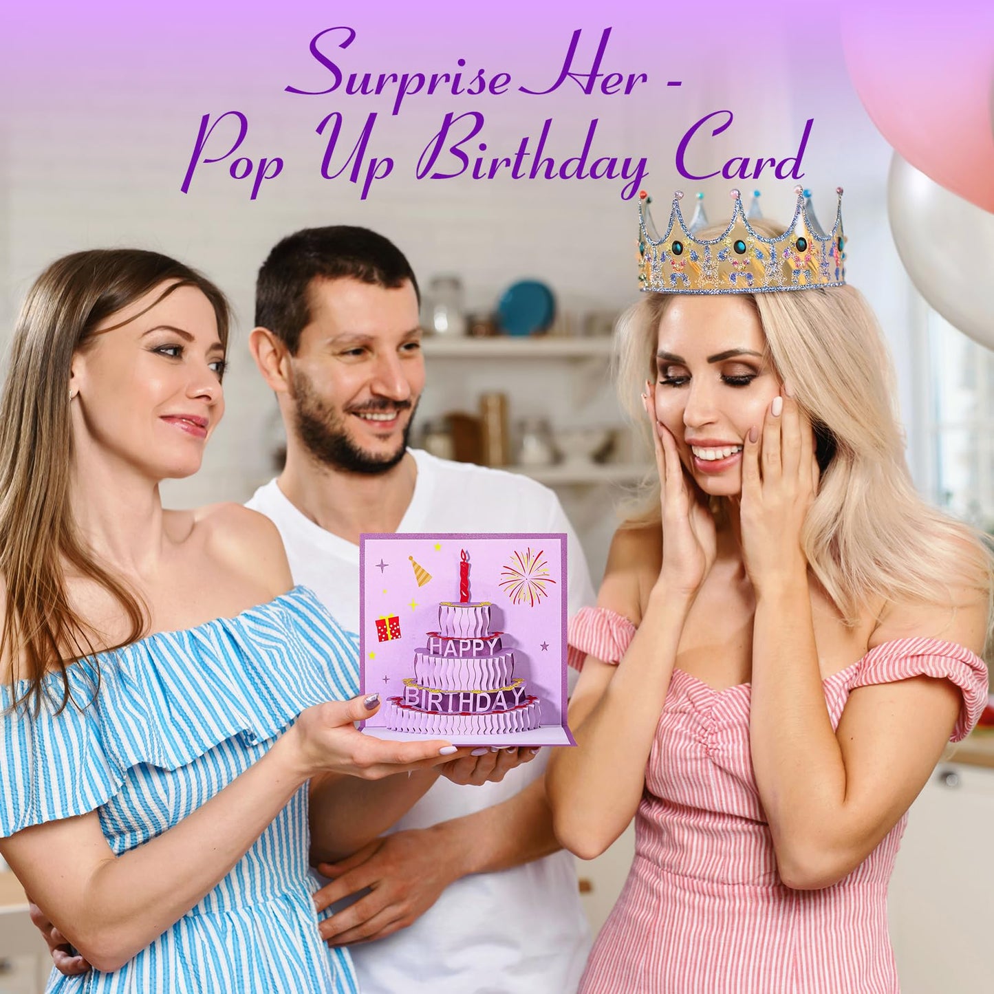 Birthday Gifts for Women Friendship, Aoen Unique Happy Birthday Gifts for Best Friends Women, Mom, Sister, Wife, Coworker, 7P Purple Self Care Spa Gifts Baskets for Christmas, Valentines, Mothers Day