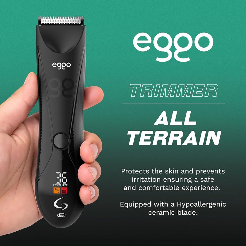 GA.MA Italy Body Trimmer for Men - Ceramic Blade, LED Light, USB Rechargeable | Cordless Groomer with Guide Combs