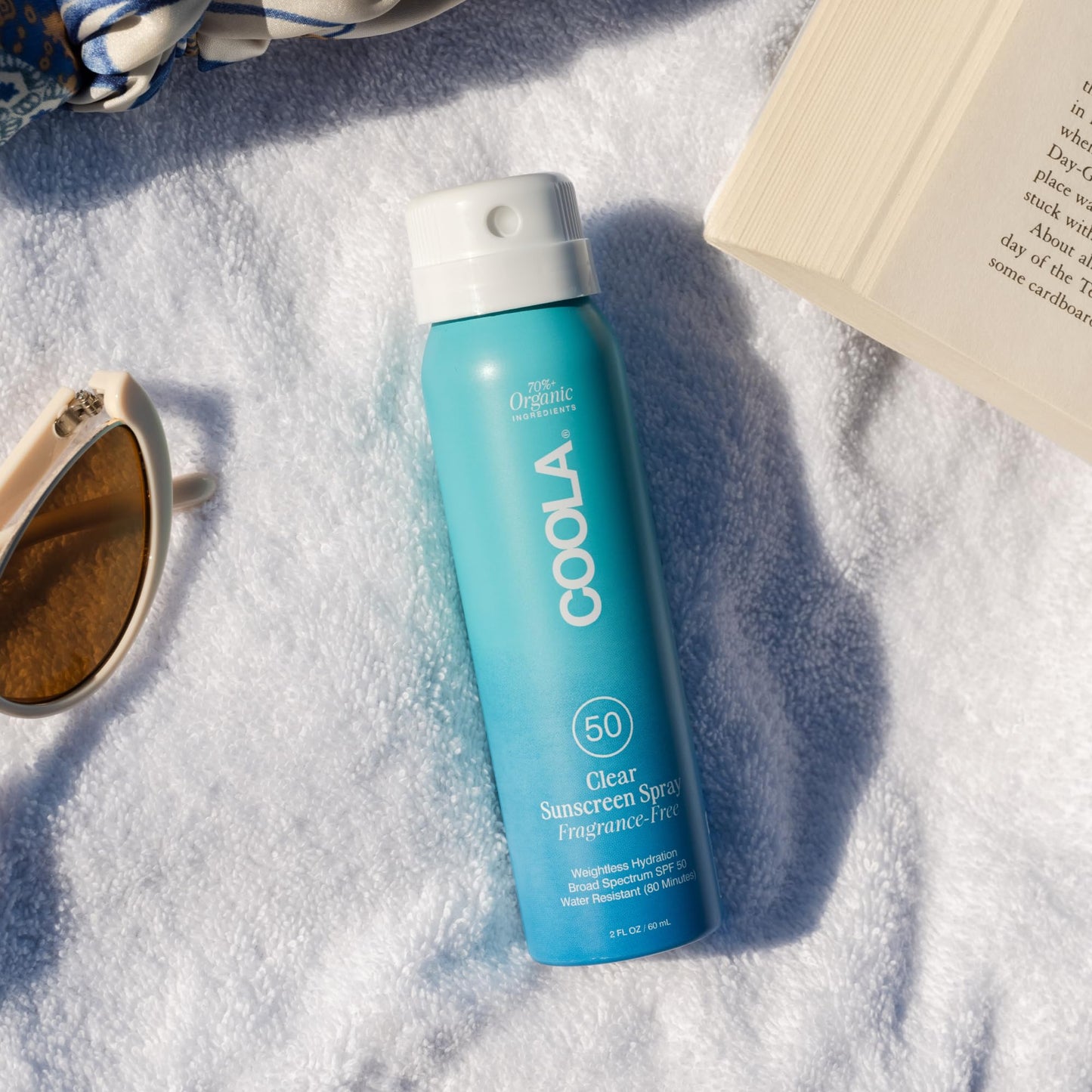 COOLA Organic Sunscreen SPF 50 Sunblock Spray, Dermatologist Tested Skin Care for Daily Protection, Vegan and Gluten Free, Fragrance Free, 2 Fl Oz