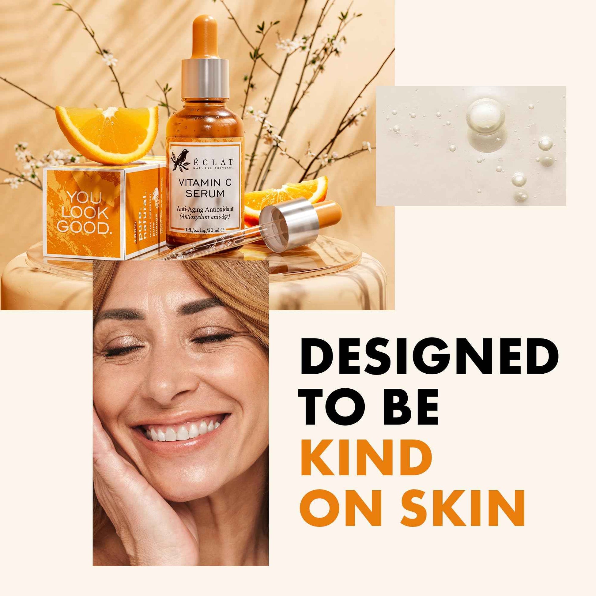 Eclat Skincare Vitamin C Face Serum for Dark Spots + Collagen Anti Aging Face Cream with Patented Matrixyl-3000 & Argireline