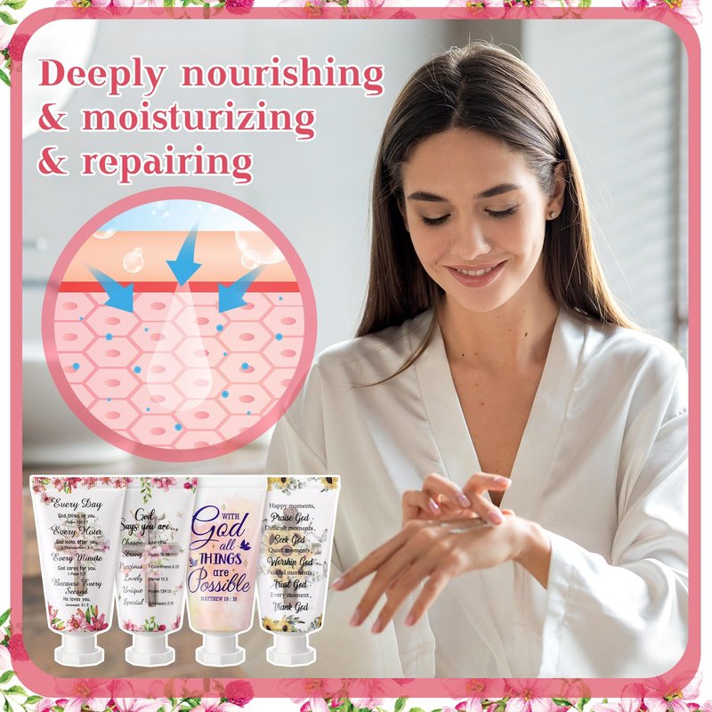 24 Pcs Christian Hand Cream Bulk Gifts for Women Bible Verse Mini Hand Lotion Scripture Travel Lotion for Dry Cracked Christian Religious Gifts Bulk for Teacher Graduation Favors (Cross Style)