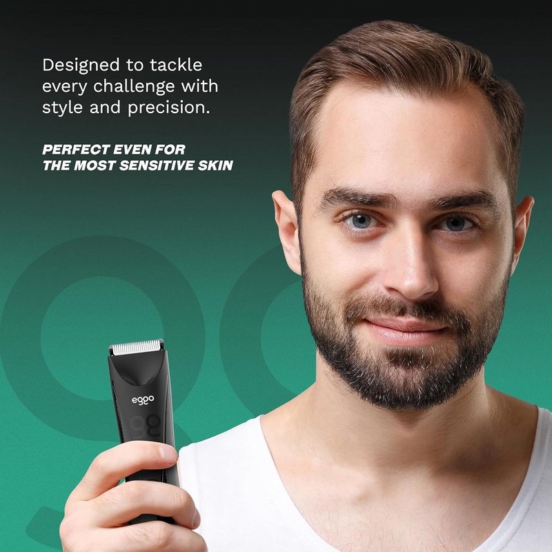 GA.MA Italy Body Trimmer for Men - Ceramic Blade, LED Light, USB Rechargeable | Cordless Groomer with Guide Combs