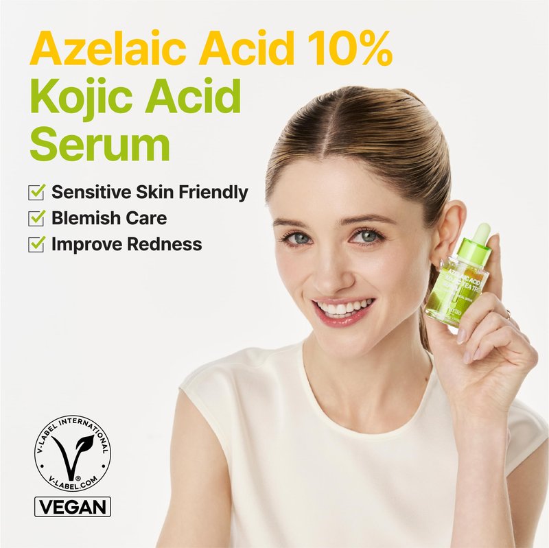 PURITO Azelaic Acid 10% + Kojic Acid + Tea Tree Facial Serum | for Blemish-Prone, Oily & Sensitive Skin | Redness Relief | Korean Skincare, 30mL 1.01 fl.oz