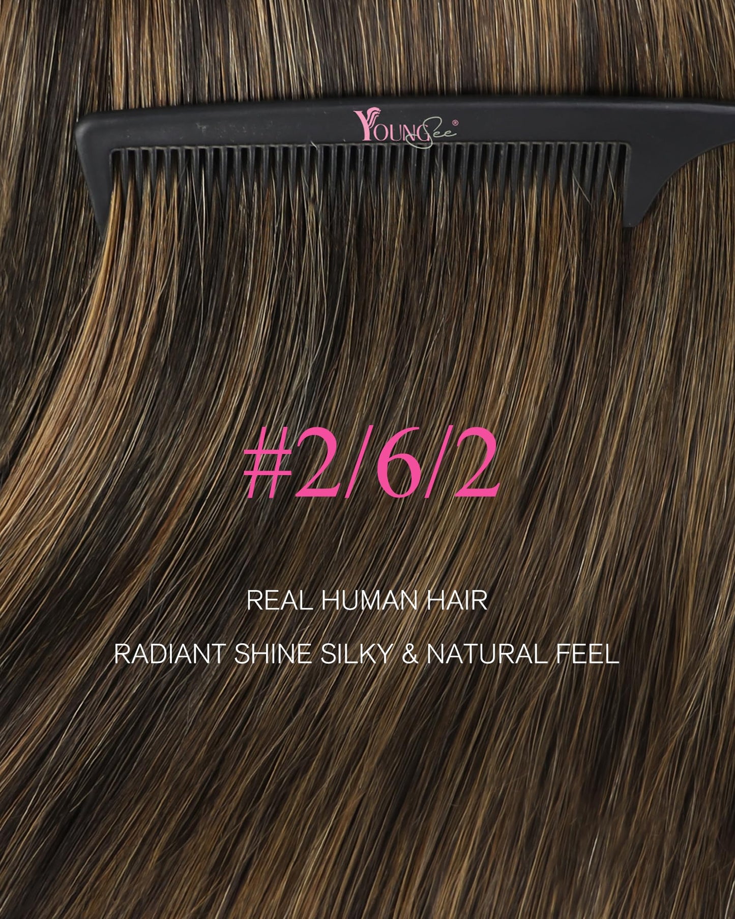 YoungSee 18 Inch Tape in Extensions Human Hair Brown Balayage Tape in Hair Extensions Human Hair Dark Brown Ombre Ash Browns Tapes-in Extension Remy Hair Extension Tape-in for Daily Use 20pcs 50g