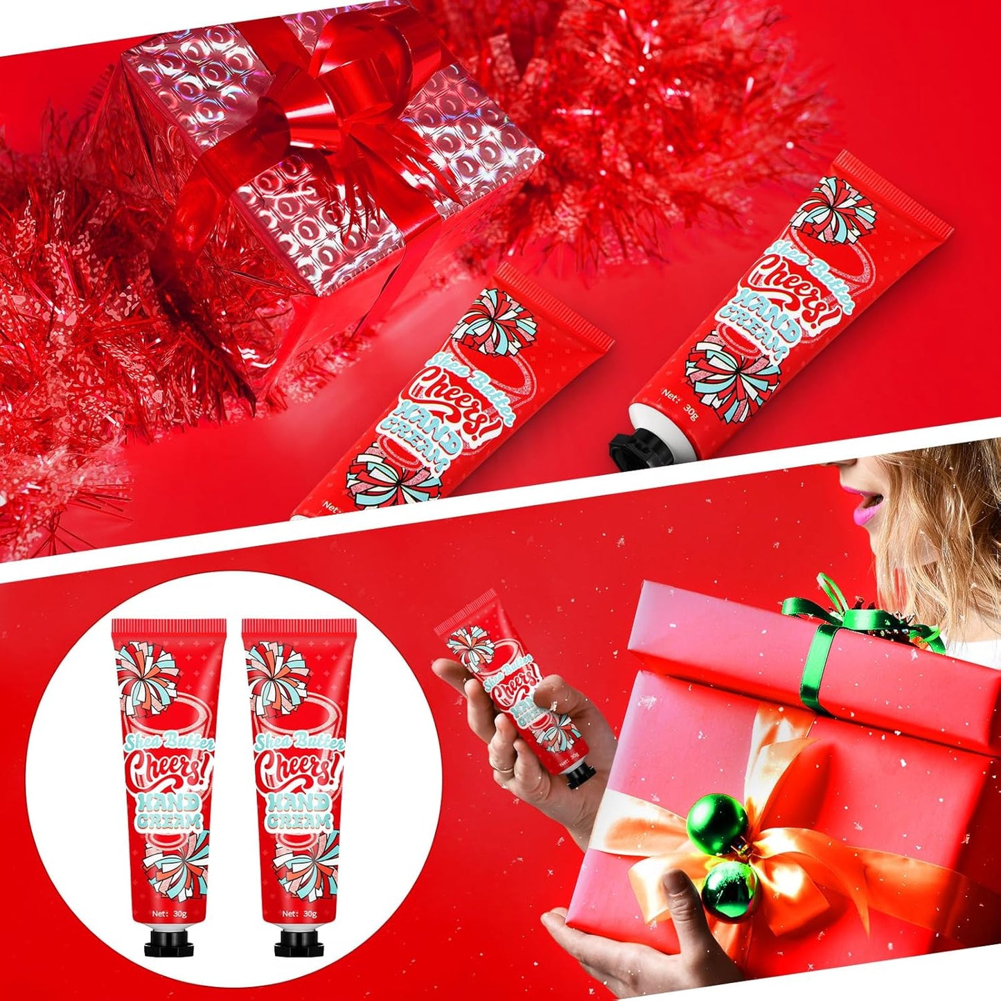 Cheerleader Hand Cream Lotion Set - 24 Pcs Cheer Team Gifts | Perfect for Senior Night & Celebrations (Red)