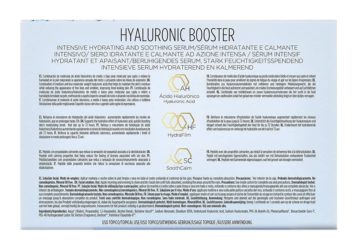 ISDIN Hyaluronic Booster Serum - Deep Hydration Ampoules with Peptides | 10 x 2ml