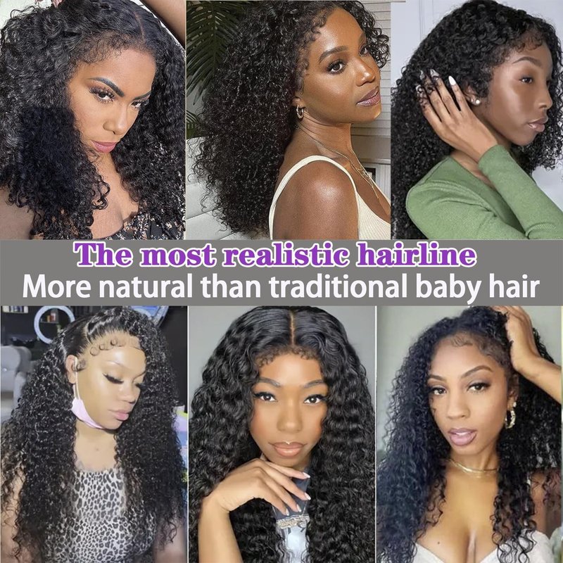 Uioxvn Glueless Wigs Human Hair Pre Plucked Pre CutLace Front Wigs for Black Women 180 Density WaterWave Bob wig Human Hair Curly wig (12 lnch)