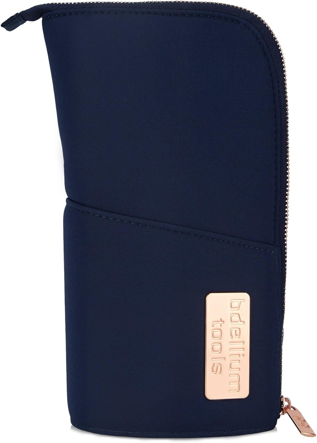 Professional Makeup Brush Stand-Up Pouch - Golden Triangle Blue | Durable & Stylish Design