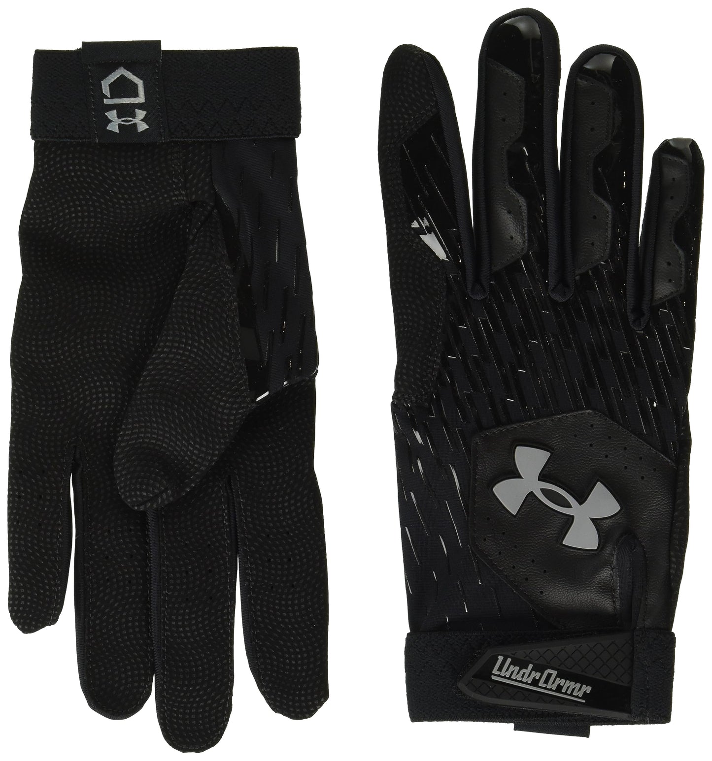 Under Armour Men's Clean Up Baseball Gloves, (004) Black/Black/Steel, Medium