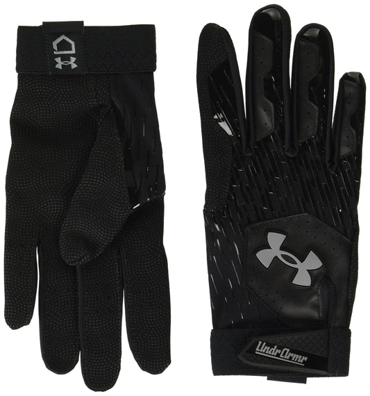 Under Armour Men's Clean Up Baseball Gloves, (004) Black/Black/Steel, Medium