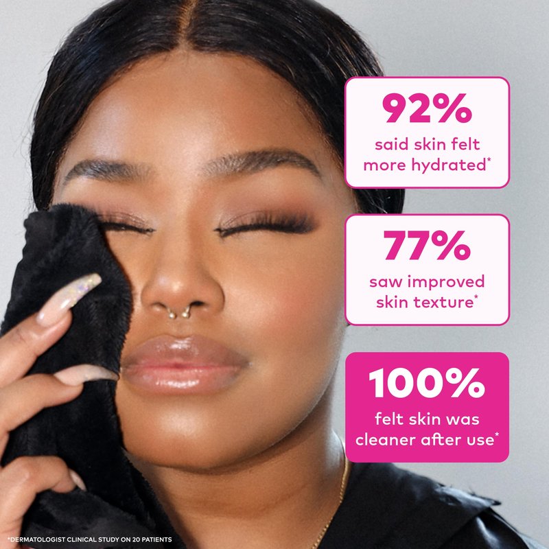 The Original MakeUp Eraser Mini PRO, Erase All Makeup With Just Water, Including Waterproof Mascara, Eyeliner, Foundation, Lipstick, Sunscreen and More! Chic Black, 1ct