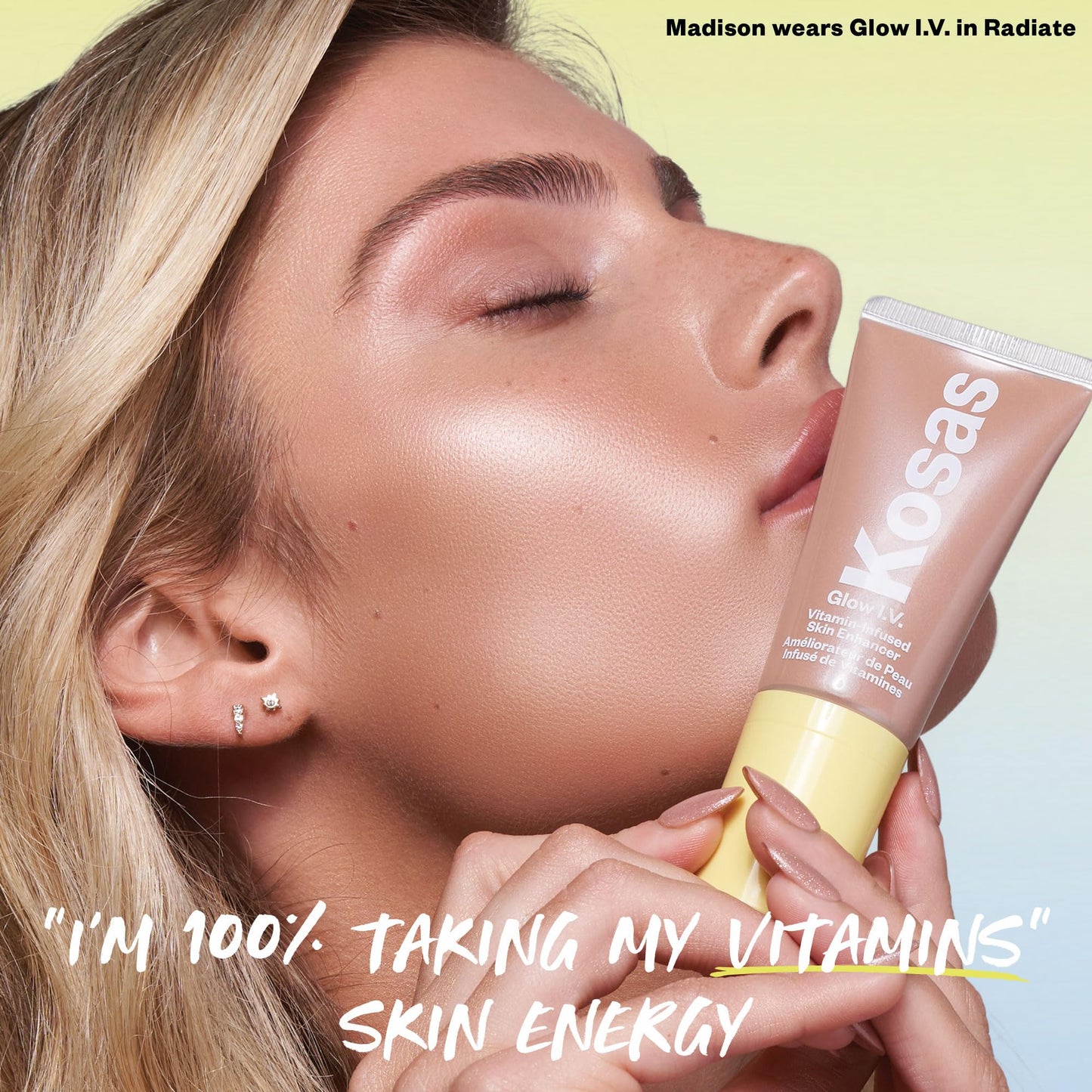Kosas Glow I.V. Skin Illuminating Enhancer – Vitamin-Infused Liquid Highlighter, Hydrating Glow Primer, Lightweight Face Illuminator, Illuminate