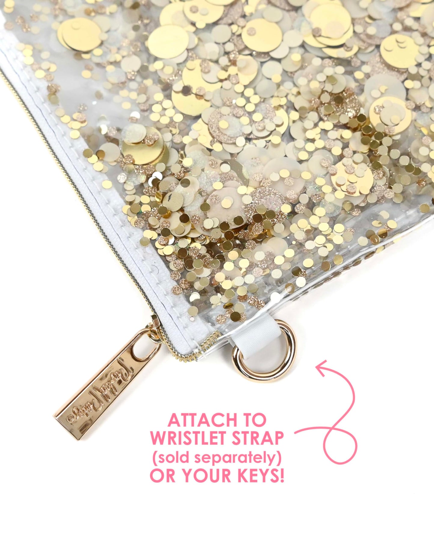 Packed Party Spirit Squad Confetti Everything Pouch, Makeup Bag, Travel Bag,Cosmetic Bag for Women (Good As Gold)