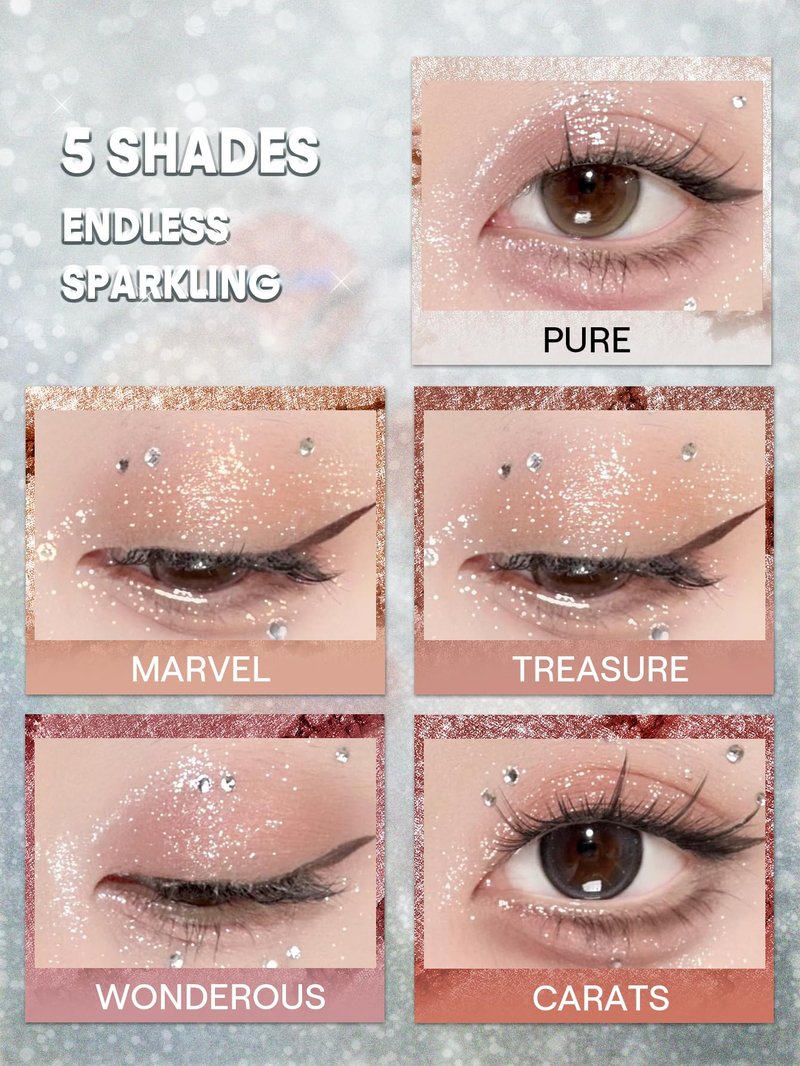 SHEGLAM Enigma Sparkly Eyeshadow Longwear Eyeshadow Single, High-Pigment Eye Shadow Compact, Smooth & Blendable Colors-Pure