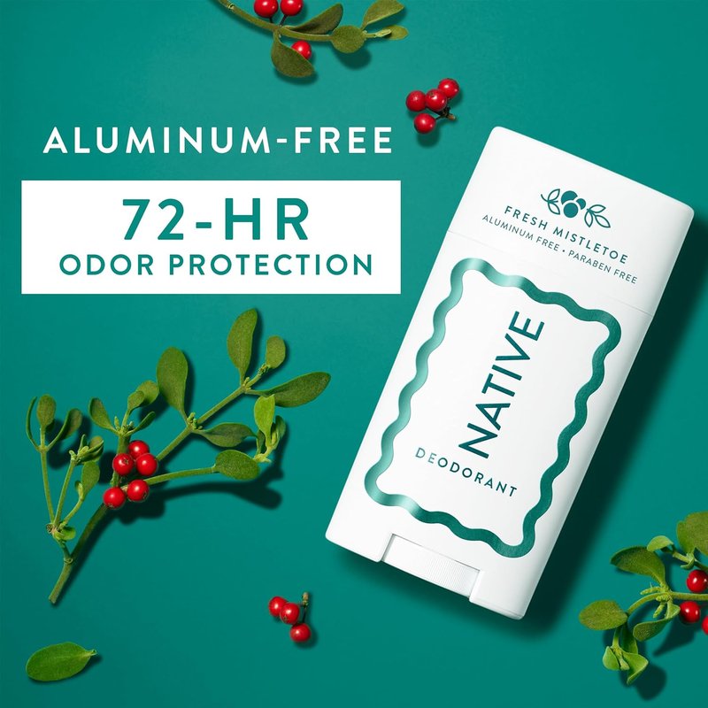 Native Deodorant - Holiday Edition Fresh Mistletoe Scent | Aluminum-Free, 72-Hour Odor Control for Men & Women