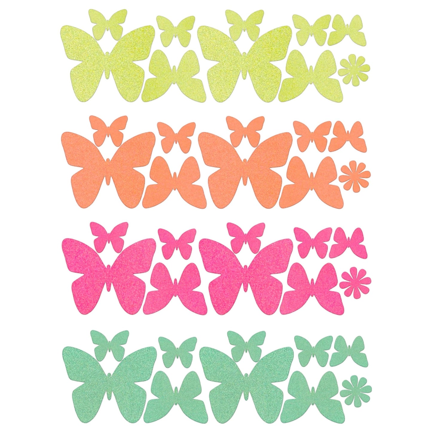 Sasswear Blacklight Body Stickers - Neon Fashion Accessories for Raves, Festivals and Glow Parties, 40/pk (Butterfly)
