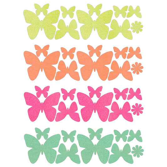 Sasswear Blacklight Body Stickers - Neon Fashion Accessories for Raves, Festivals and Glow Parties, 40/pk (Butterfly)