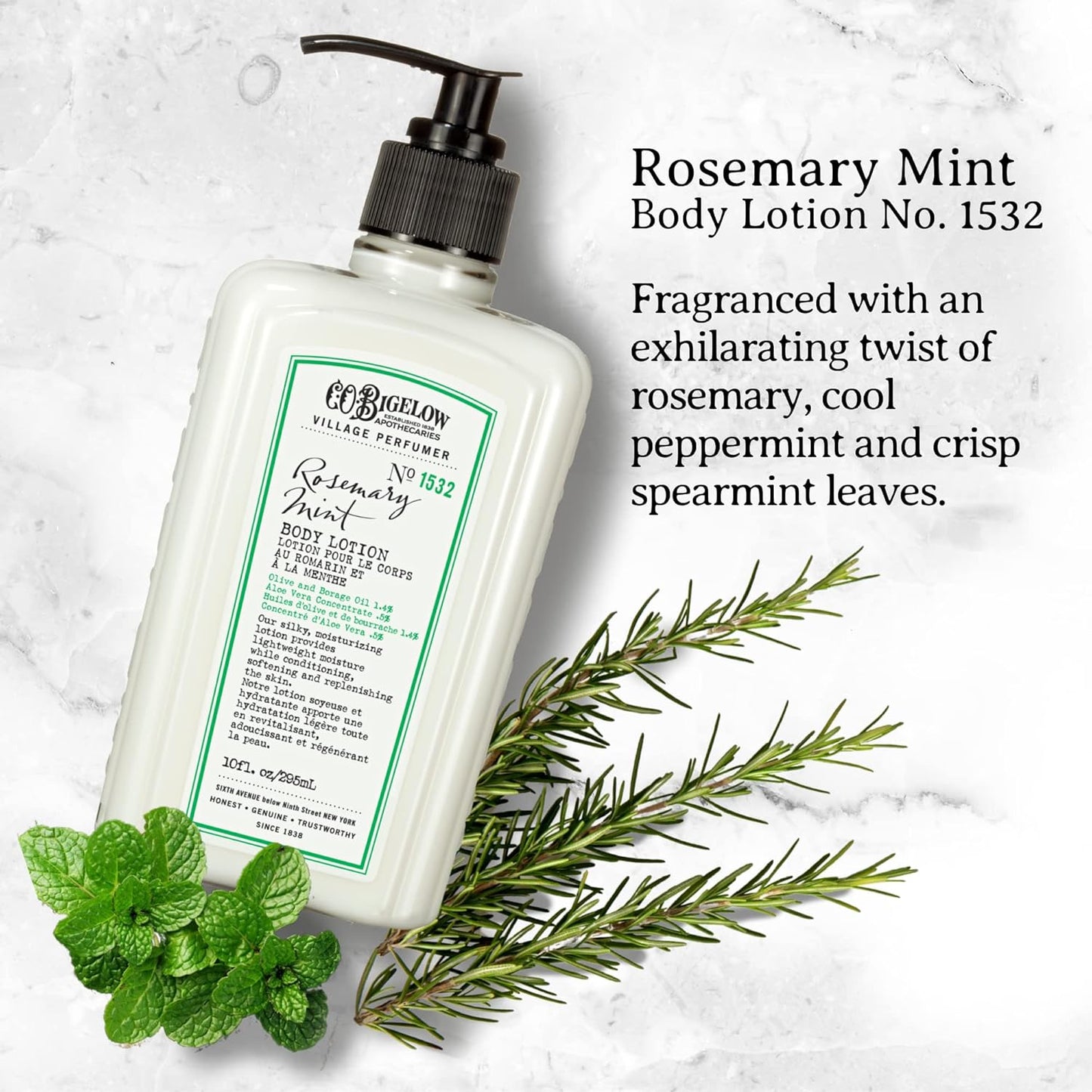 C.O. Bigelow Rosemary Mint Hand Care Gift Set - Hand Wash & Lotion | 10 Fl Oz, Moisturizing Duo