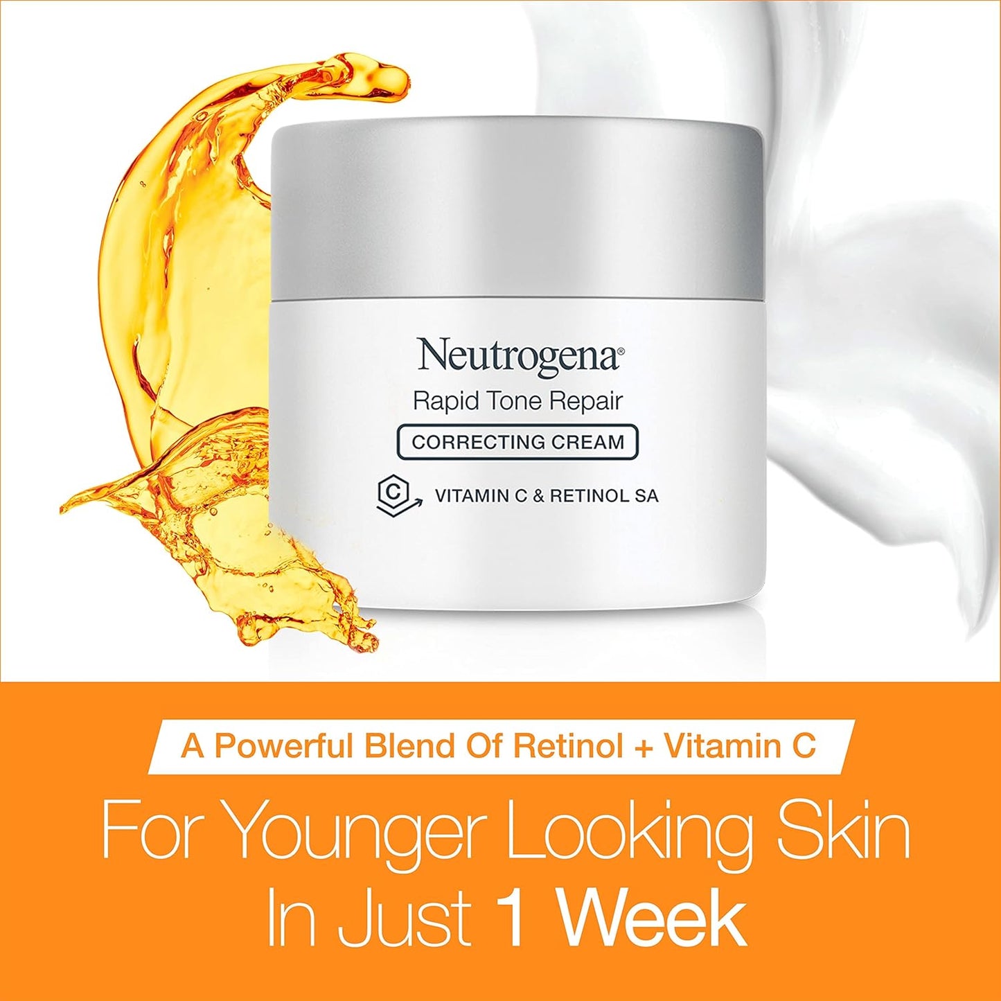 Neutrogena Rapid Tone Repair Cream - Retinol & Vitamin C Face Moisturizer for Dark Spots | 1.7 oz